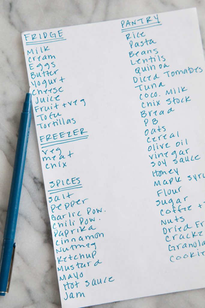 grocery list image